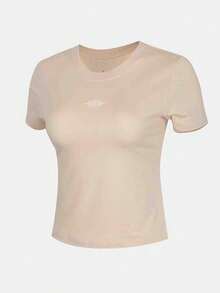 Jordan Kaos Rajut Lengan Pendek Tanpa Kerah Wanita AS W J FLT SS TMID WINGS TIV5348-272 - Khaki - View 1