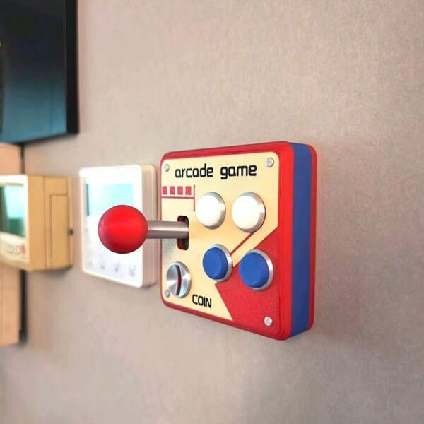 1 buah Panel Saklar Lampu Gaya Joystick Arcade Vintage, Penutup Dekorasi Saklar Dinding Ruang Gaming yang Menyenangkan, Panel Saklar Geser Atas-Bawah, Dekorasi Saklar Lampu Gaya Video Game Retro, Cocok untuk Kamar Tidur Gamer, Dekorasi Rumah Ruang Game, Hadiah Sempurna untuk Penggemar Game dan Pria