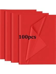 30/45/60/100 Sheets Red Patterned Tissue Paper, Suitable For DIY Crafts, Party Gifts, Bouquet Wrapping, Clothing Packaging And Birthday Gift Decoration - Style 1 - View 8