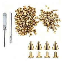 100pcs Punk Rivet Screw Studs, 7 X 10mm, Rust-Resistant Decorative Rivets, Clothing Screw Rivets, DIY Rivets, Screw Studs, Metal Gothic Spikes, Decorative Rivets, Pointed Rivets, Suitable For Bags, Clothing, Shoes - A - View 12