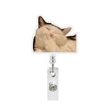 1pc Funny Abstract Acrylic Backpack Charm With Retractable Cat Keychain - Multicolor - View 21