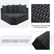 ✨[FYP|VIRAL]7-Piece Outdoor Wicker Sofa Set, Patio Furniture Set For Patio & Garden Relaxation,5 Fantastic Wicker Sofas , Coffee Table For Teens Adults,For Patio, Garden, Deck|Summer Home|Made Me Buy It|Newly Upgraded Thickened Edition✨ - Grey - View 5