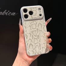 1pc Leopard Print Gold PU Leather Pattern Classic Anti-Drop Soft Phone Case Compatible With Apple 17Pro/17/Air/17Promax/11/12/13/14/12 Pro Max/16 Pro/15 Series Lens Protection, Holiday Gift, Series Phone Case - Multicolor - View 1