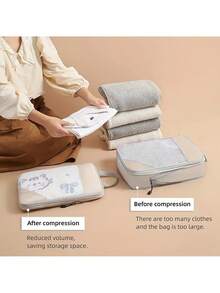 3 Pieces Travel Compression Storage Bags, Travel Bag Luggage Organizer, Travel Essential Carry-On Luggage Compression Storage Bags,Bedroom Room Decor,Back To School - Multicolor - View 2