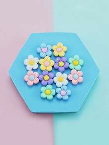 MH 12pcs Cute Flower Shoe Charms For Clogs Pins Accessoris For Shoe Decoration Gifts (Random Color) - Multicolor - View 4