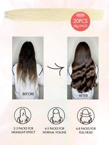 Invisible Hair Extensions Double-Sided Seamless Tape-In Extensions 12-24 Inches With Mini Tape - S60 - View 6