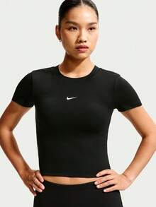 Nike Women's AS W NK1 DF SS PAD BRA TOP Short Sleeve Knit Collarless T-Shirt TIV4971-010 - Black - View 3