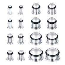 SWANJO 2pcs Stainless Steel 1.6-16mm Stretching Ear Tunnels And Plugs Ear Gauges Stretching Expander Body Piercing Jewelry - 2xES010 - View 7