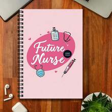 1 Pink Medical-Themed Spiral Coil Notebook, Printed With "Future Nurse" Text And Stethoscope, Syringe And Other Patterns, 1000 Pages Large Capacity. Suitable For Work And Study Records, Diary Writing, Daily Planning And More, Also A Thoughtful Gift Choice For Graduation And Birthday, Super Convenient For Note-Taking! - One Book (50 Pages, 100 Pages) - View 15