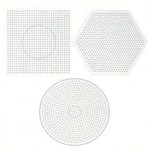 3pcs 2.6mm/5mm Perler Bead Boards, Large Square, Transparent Round, Hexagon Pegboard Set, DIY Material Template, Perler Bead Craft - Multiple Styles - View 7