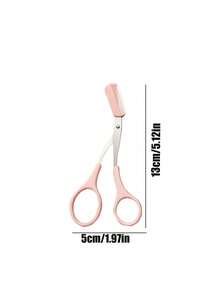 1/3/5pcs Premium Cute Pink Beauty Style , Polished Solid Stainless Steel , Built-In Attached Comb Integrated Design , Eyebrow Trimming Grooming Scissors , For Women Makeup Beginners , Travel Daily Eye Makeup Gift Tool - Eyebrow Trimmer - View 11