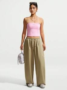 Nike Women's AS W NK STREET UTLTY WVN OS PA Parachute Pants IM8410-297 - Brown - View 1