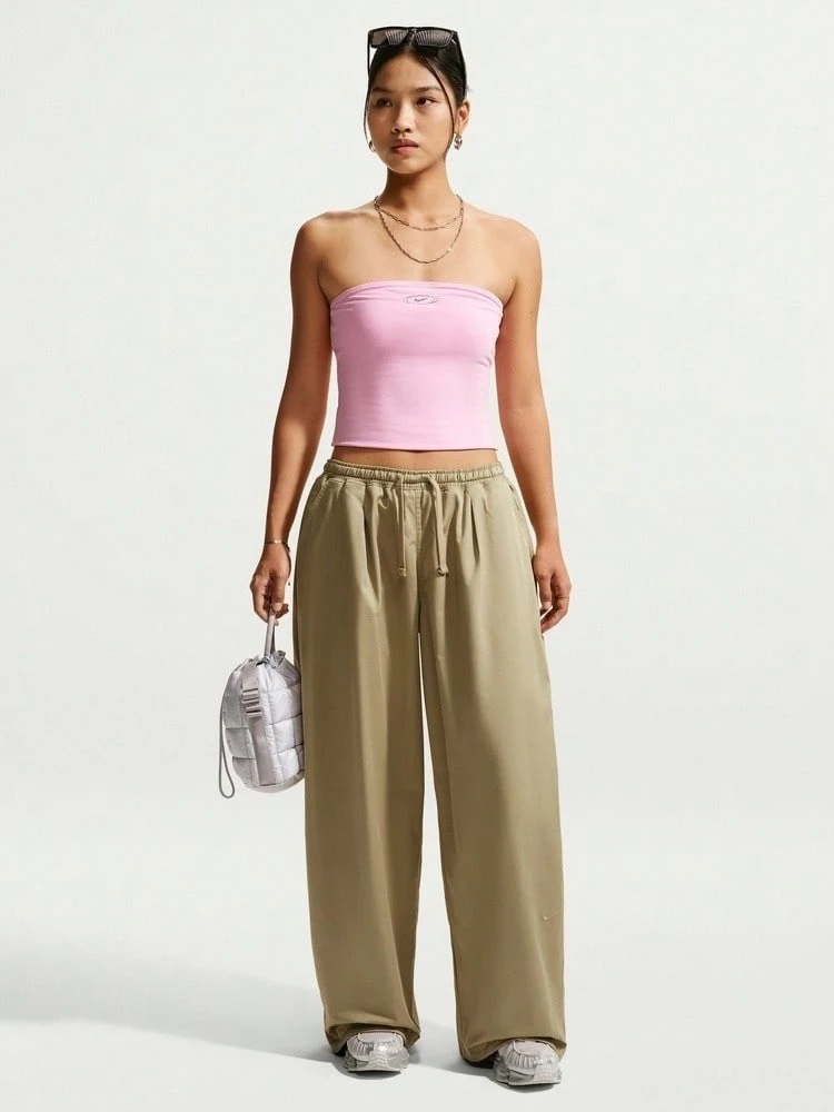 Nike Women's AS W NK STREET UTLTY WVN OS PA Parachute Pants IM8410-297 - Brown - View 1