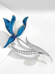1pc Exquisite Elegant Magnolia Flower Brooch, High-End Elegant Anti-Exposure Fixing Pin, Versatile Clothing Accessory - Magnolia Flower Brooch - View 5