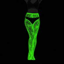 2/1pc Luminous Stockings, Shining In The Dark, Mesh Stockings, Sexy Luminous Fishing Net Stockings, Dance Stockings, Hollow High Waisted, Fluorescent Party Pantyhose, Women's Stockings Can Only Shine In Sunlight Or Strong Light. - Multicolor - View 4