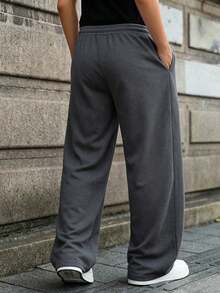 3pcs/Pack Boys' Casual Sports Personalized Wide Leg Straight Long Pants, Spring/Autumn/Winter - Multicolor - View 8