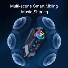 Y12 Pro Motorcycle Helmet Wireless Headset Intercom Version, 500m Intercom Range, Supports Connection To Third-Party Intercoms, Rainproof For Riding, Wireless Hands-Free Intercom, With RGB Lights, 1000mAh Battery Capacity, Suitable For Full Face And Half Face Helmets - Y12 PRO - View 4