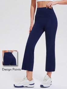 KyrLssu Outdoor Slim Fit Yoga Pants, Compression Tight, Breathable, Peach Butt, Suitable For Pilates And Fitness Training - Navy Blue - View 1