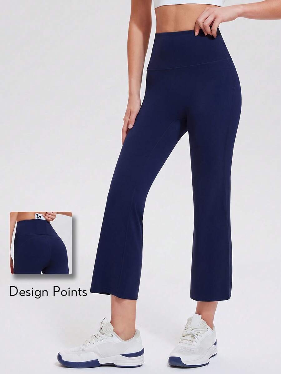 KyrLssu Outdoor Slim Fit Yoga Pants, Compression Tight, Breathable, Peach Butt, Suitable For Pilates And Fitness Training - Navy Blue - View 1