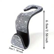 2/4pcs Car Seat Back Hooks With Rhinestones, Shiny Crystal Texture, Interior Accessory For Women, Fits Front Seats, Storage And Decoration For Car Interior - Diamond-encrusted Chair Back Hooks - View 4