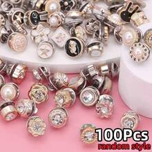 10/20/40/60/80/100Pcs Women's Fashion Brooch, Seamless Button Brooch, Pearl Rhinestone Brooch, Clothing, Hat Packaging Decoration, Safety Pin - Multicolor - View 21