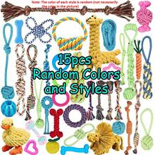 5pcs/10pcs/15pcs Random Style Pet Toy Set, Dog Rope Knot Chew Toys, Interactive Dog & Cat Teeth Cleaning Chew Toys, Durable Teething & Boredom Relief Toys, Suitable For Indoor Dogs & Cats - Multicolor - View 10
