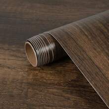 1 Roll Dark Walnut Wood Grain Self-Adhesive Wallpaper, Waterproof Removable Contact Paper For Tabletop, Door, Cabinet, Wall, Countertop, Furniture Renovation And Decoration - New Brown Wood Grain - View 11