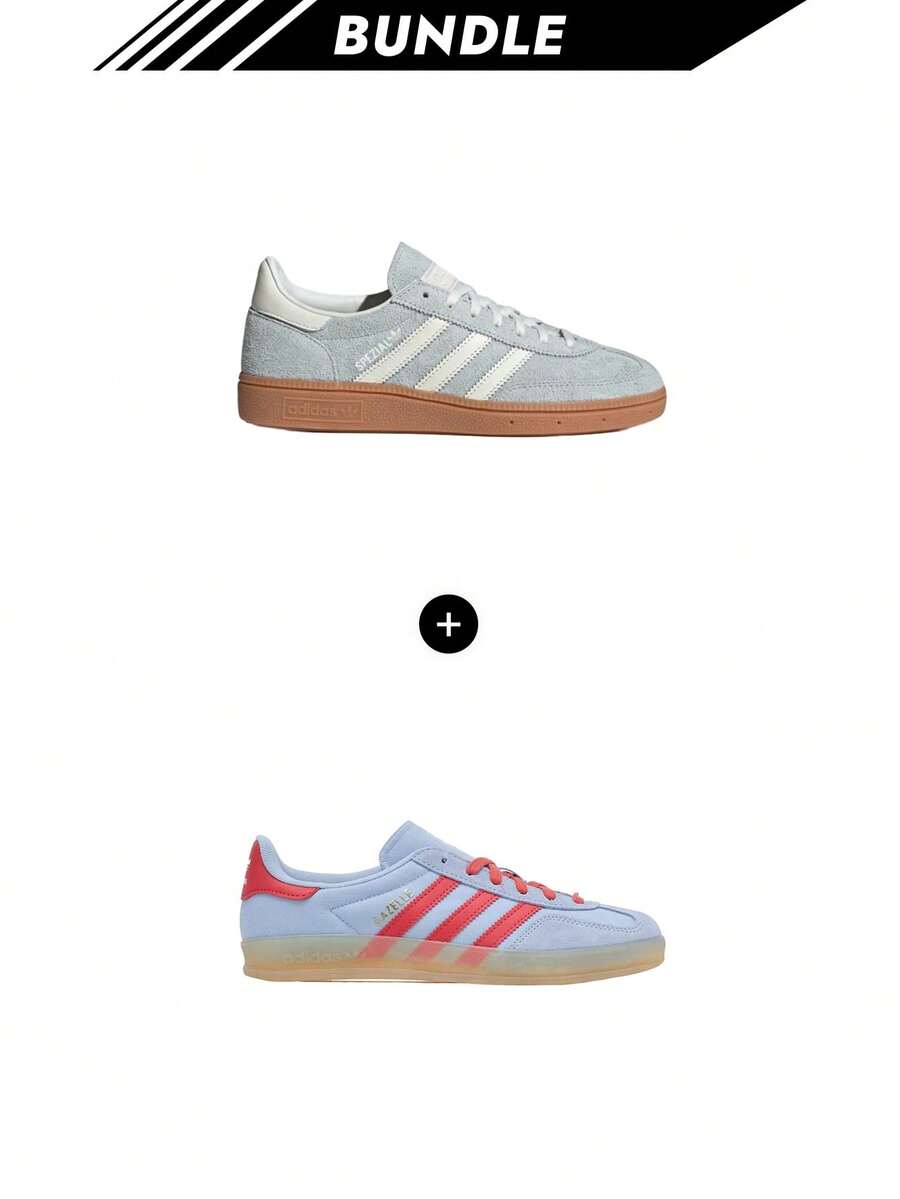 Adidas [Bundle] Daily 4.0 Handball Spezial Damen-Sneaker Wonder Silver / White / Gum IF6491 + ASTIR HER VEGAN W Gazelle Indoor Damen-Sneaker CLEAR SKY / CREW RED / MAGIC BEIGE JQ8388 - Wonder Silver + KLARER HIMMEL - Übersicht 1
