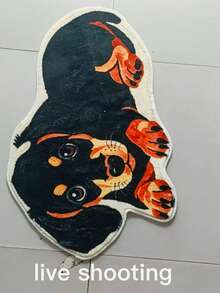 1PC Cute Dog Various Shapes, Asymmetric Shaped Rug, Soft And Adorable Childhood-Inspired Decorative Rug, Unique Design Asymmetric Shaped Rug, Cute Cartoon Rug, Bedroom Decor, Small Rug, Rug, Home Decor, Living Room Rug, Living Room Small Rug, Outdoor Rug, Washable Rug, All Seasons, Spring, Summer, Autumn, Winter, Decorative Rug, Suitable For Christmas, Bathroom Accessories, Room Decor Set, Manual Measurement May Have 1-5cm Error, Please Be Cautious When Purchasing If You Mind. - Multicolor - View 10