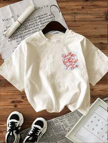 Women T-Shirts - 杏色 - 查看 2