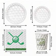 10pcs/20pcs/40pcs/50pcs/Set Golf Ball Theme Paper Napkin Cup Paper Tray, 7inch/9inch Paper Tray, Golf Ball Theme Paper Napkin Cup, Golf Ball Theme Birthday Party Disposable Tableware Supplies, Decorative Tableware, Suitable For Golf Enthusiasts, Wedding Party, Baby Shower, Baptism, Birthday And Other Occasions. - Multicolor - View 9