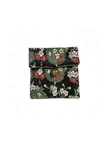 Tas Tangan Serut Bordir Vintage, Dompet Perhiasan Vintage dengan Kancing Bunga Delima, Tas Clutch Kecil Bordir, Tas Penyimpanan Multifungsi Wanita, Tas Penyimpanan Perhiasan Bordir, Dompet Koin, Tas Ember Ibu dengan Bordir Tali Serut, Dapat Digenggam/Digantung di Pergelangan Tangan, Praktis untuk Penyimpanan Kartu, Koin, dan Barang Kecil Sehari-hari, Gaya Vintage Cocok untuk Berbagai Pakaian - MultiWarna - View 14