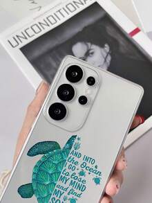 1件透明TPU防摔彩繪夏季海龜標語圖案手機殼，適用於 Galaxy S23 Ultra/A14/A24 Android手機 Note12pro/Pixel 8/8 Pro/9 Pro XL Android手機 - 彩色 - 查看 2