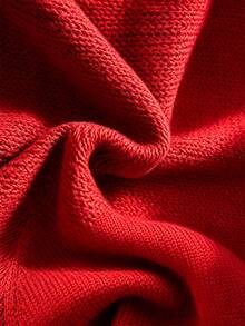 Plus Size Women's Soft Round Neck Sweater, Vintage Fresh, Solid Color Casual Minimalist Versatile, Lightweight Knit Fabric For Summer And Autumn - Red - View 9
