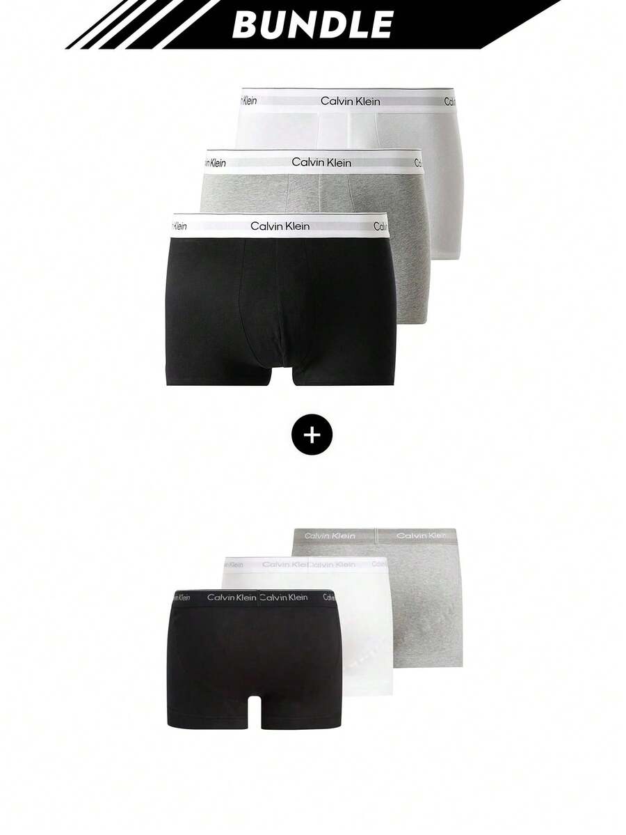 Calvin Klein [Bundle] 3 Packs Men's Boxers + Intense Power 3 Packs Boxers - Grey/ White/ Black+Black/Gray/White - View 1