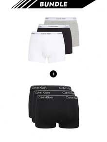 Calvin Klein [Bundle] Top Selling 3 Packs Boxers + Top Selling Low Rise Men's Boxers 3 Pack - Grey/ White/ Black+Black - View 1