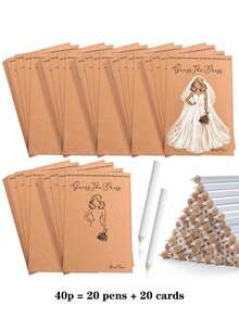 40件/20件/1件 新娘婚紗猜謎婚禮遊戲套組，婚禮派對遊戲，DIY新娘派對遊戲用品，適合賓客參與的「婚紗」婚禮派對遊戲，可用於互動賓客謎題與婚禮裝飾，伴娘邀請禮物，婚禮賓客娛樂，趣味婚禮裝飾，派對創意用品 - A - 查看 14
