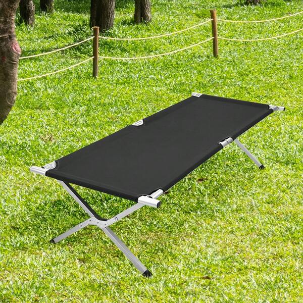 Opvouwbaar buitenbed – Opvouwbaar campingbed – Opvouwbaar bed voor lunchpauzes – Draagvermogen: 100 kg – Oxford-stof/PE-coating – Draagbaar – Robuust en duurzaam – 190 x 62 x 42 cm
