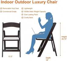BTEXPERT Resin Folding Chair Vinyl Padded Seat Indoor Outdoor Lightweight Set For Home Event Party Picnic Kitchen Dining Church School Weddings 4 Brown - ColorB - View 3