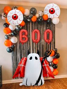 6 Stücke Set Halloween Teufel Ballon Set, enthält "BOO" Buchstaben, Augapfel, Teufel Ballons, geeignet für Halloween, Geburtstag, Spukhaus, Zimmer, Innen- und Außendekoration, Szenenatmosphäre Schaffung - Mehrfarbig - Übersicht 5