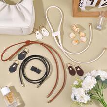 3+6Pcs PU Leather Drawstring Replacement With Purse Strap Mount Hook For Handbag Bucket Bag Detachable PU Pull String Strap Sew On Leather Buckle Bag Side D-Ring Clips For DIY Bag Making - 9Pcs/Set - View 5
