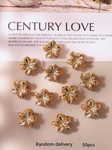 10/20/30/50/100件歐美極簡風金色扶桑花髮夾，女款復古奢華極簡半紮髮髻迷你髮夾，波希米亞風日常休閒髮飾 - 金色 - 查看 12