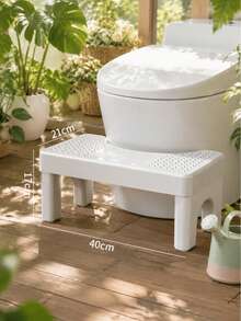 WholeNight Anti-Slip Toilet Step Stool For Children And Adults, Ergonomic Bathroom Toilet Training Stool, Improves Sitting Posture And Comfort, Durable And Portable Design - White - View 3