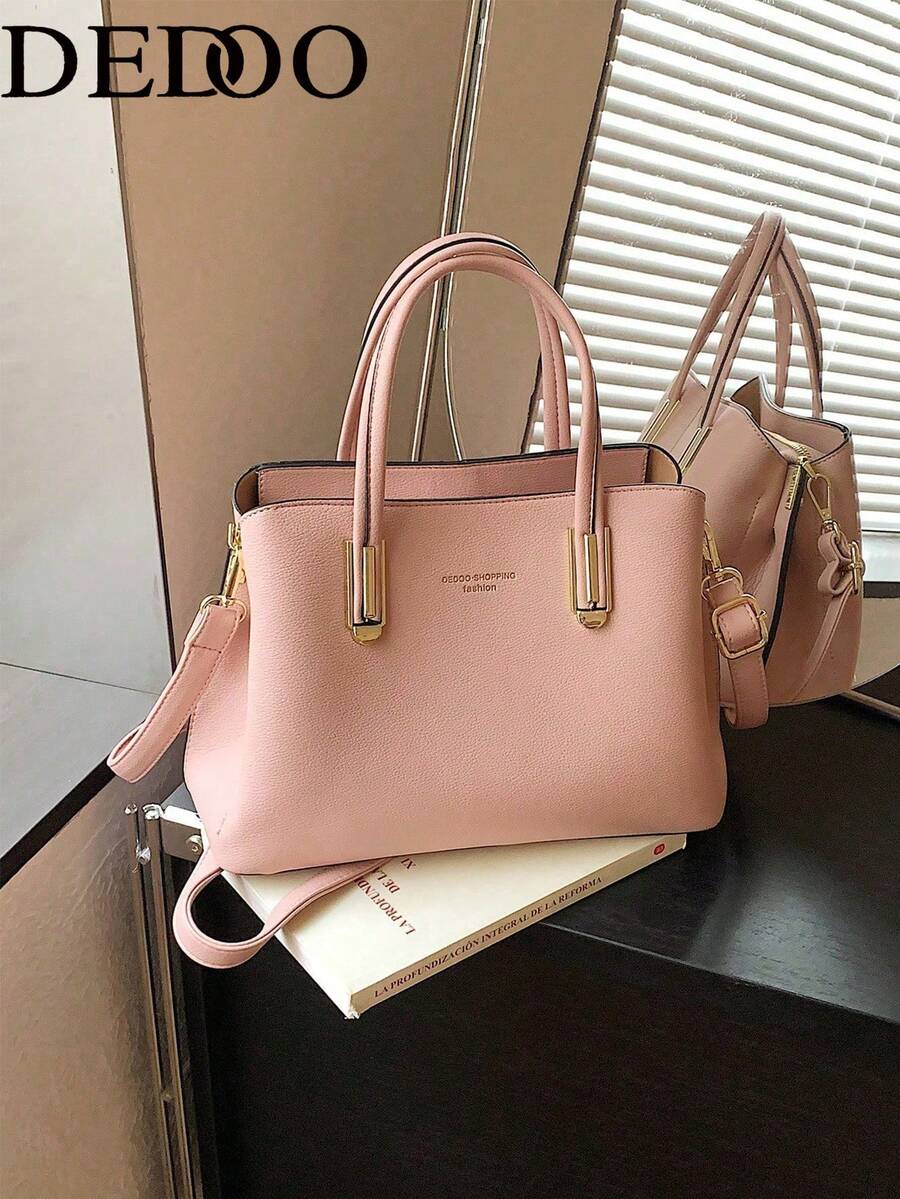Dedoo Light Luxury Fashion Versatile Multi-Compartment Large Capacity Charming Handbag & Crossbody Bag - Pink - View 1