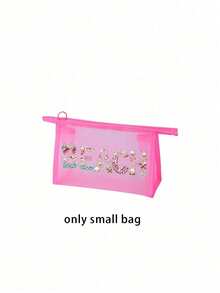 Bolsa de playa de malla con patrón de letras de strass, bolsa de maquillaje transparente portátil estilo hawaiano, bolsa de almacenamiento de lápiz labial, polvo, cuidado de la piel y artículos de tocador, esencial multifuncional para viajes, cruceros y dormitorios, bolsa de playa ligera de verano para mujeres, regalo ideal para bodas, damas de honor, Día de la Madre y cumpleaños para amigos, familia y maestros, bolsa de almacenamiento para joyas, esmalte de uñas y brillo labial en el hogar, baño y dormitorio - Multicolor - Ver 15