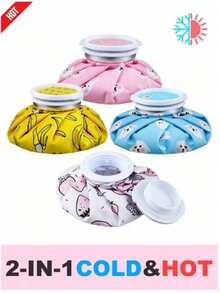 Bolsa de agua caliente con diseño de dibujos animados, bolsa de agua caliente y fría de uso dual para compresas calientes y frías - Multicolor - Ver 2