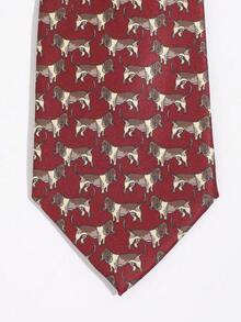 1PC Men's Casual Dog/Giraffe Pattern Hand-Tied Tie, Suitable For Business Daily Commute Matching - Multicolor - View 7