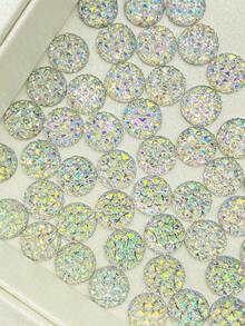 1 Pack 40pcs Round Resin Rhinestone Sequins DIY Clothing Accessories Shoes Hats Bags Hair Accessories Decoration - White - View 12
