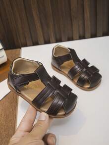 Infant & Toddler Girls' Closed-Toe Roman Sandals, Soft, Fashionable & Comfortable - Brown - View 1