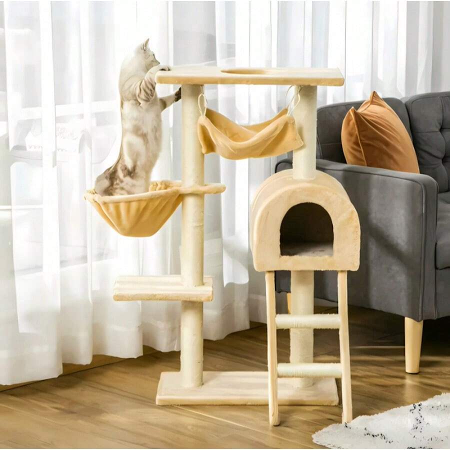 Die Kratzbäume, Kletterbäume, robusten Spieltürme mit mehreren Ebenen und Aktivitätszentren sind für den Innenbereich geeignet und ideal für Katzen. - 1 - Übersicht 1